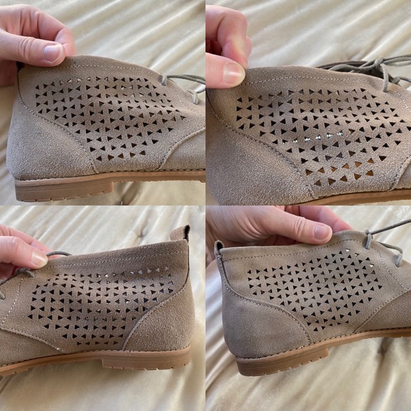 EuroSoft Emmeline laser cut taupe gray suede lace up chukka bootie 10 - Picture 10 of 16